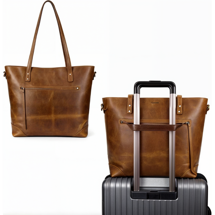 Torba na ramię ze skóry w stylu vintage z regulowanym paskiem – pojemna torba na ramię na co dzień 3