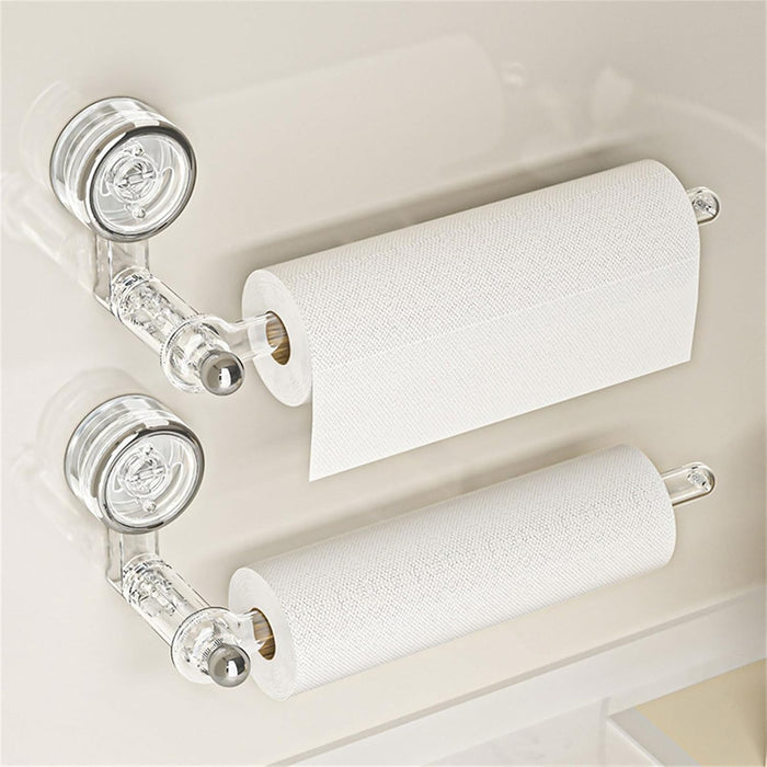 Paper Towel Holder Wall Mount with Rotatable Suction Cup – Transparent Plastic Kitchen Towel Hanger 0