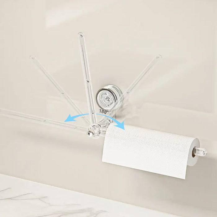 Paper Towel Holder Wall Mount with Rotatable Suction Cup – Transparent Plastic Kitchen Towel Hanger 1