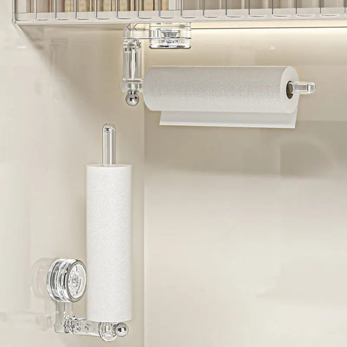 Paper Towel Holder Wall Mount with Rotatable Suction Cup – Transparent Plastic Kitchen Towel Hanger 4