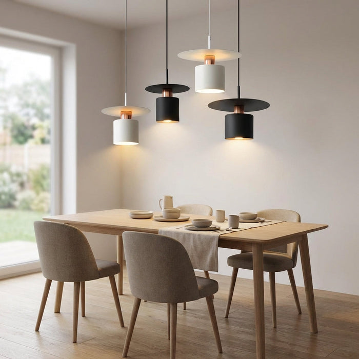 Lampa wisząca LED o minimalistycznym designie, wykonana z aluminium i akrylu, emitująca ciepłe światło 1