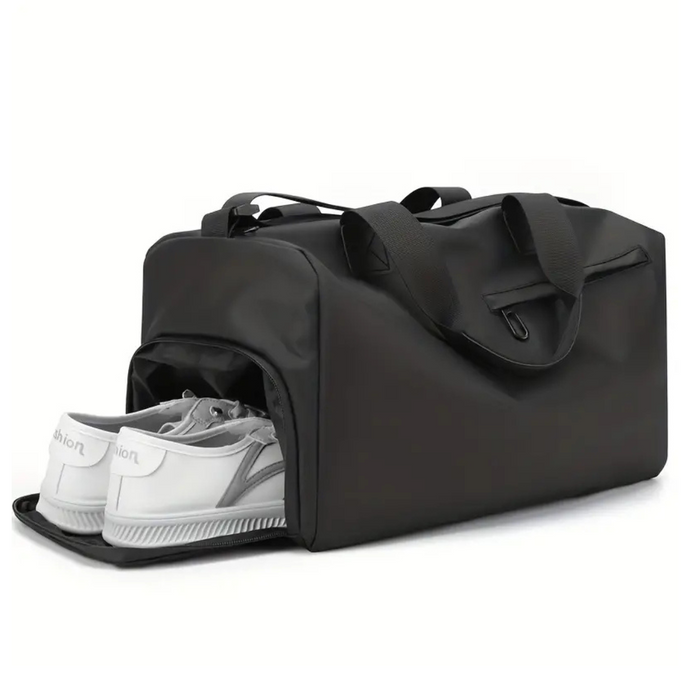 Wodoodporna Torba Sportowa Damska z Przegródką na Buty – Uniwersalna Torba Treningowa, Czarna 39x23x22 cm 1