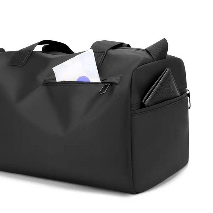 Wodoodporna Torba Sportowa Damska z Przegródką na Buty – Uniwersalna Torba Treningowa, Czarna 39x23x22 cm 8