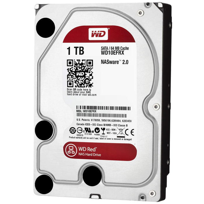 WD Red 1TB NAS Hard Drive - 5400 RPM Class, SATA 6 Gb/s, 64 MB Cache, 3.5" - WD10EFRX