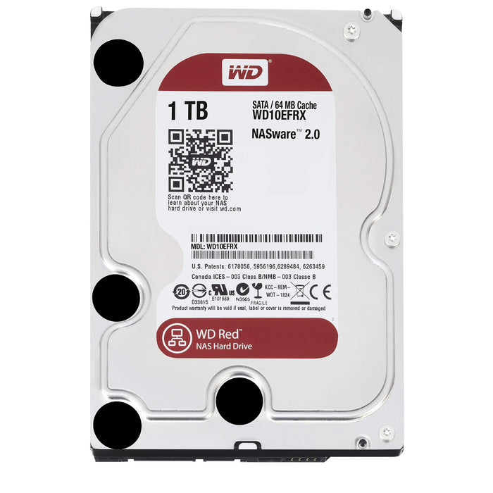 WD Red 1TB NAS Hard Drive - 5400 RPM Class, SATA 6 Gb/s, 64 MB Cache, 3.5" - WD10EFRX