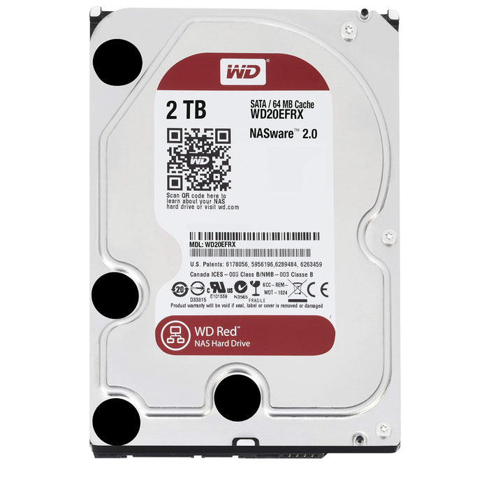 WD Red 2TB NAS Hard Drive - 5400 RPM Class, SATA 6 Gb/s, 64 MB Cache, 3.5" - WD20EFRX