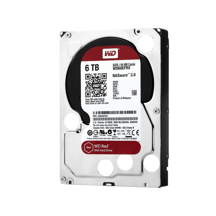 WD Red 6TB NAS Hard Drive - 5400 RPM Class, SATA 6 Gb/s, 64 MB Cache, 3.5" - WD60EFRX