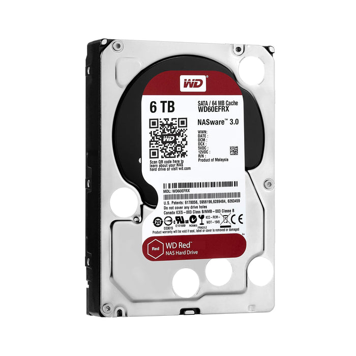 WD Red 6TB NAS Hard Drive - 5400 RPM Class, SATA 6 Gb/s, 64 MB Cache, 3.5" - WD60EFRX