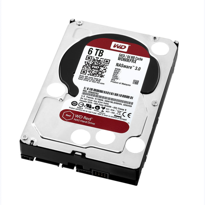 WD Red 6TB NAS Hard Drive - 5400 RPM Class, SATA 6 Gb/s, 64 MB Cache, 3.5" - WD60EFRX