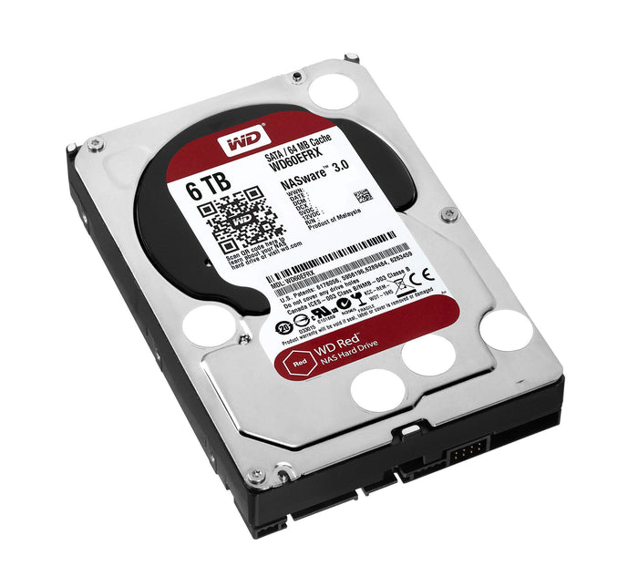 WD Red 6TB NAS Hard Drive - 5400 RPM Class, SATA 6 Gb/s, 64 MB Cache, 3.5" - WD60EFRX