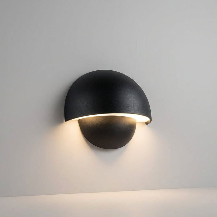 Zewnętrzna lampa ścienna o konstrukcji odpornej na warunki atmosferyczne – nowoczesna czarna lampa zewnętrzna LED 0