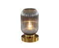 Lampa Stołowa Szklana Krystalowa w Białym i Szarym - Nowoczesne Lampy Stołowe do Salonu, Elegancki Design 0