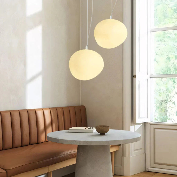 Lampa wisząca z białego kamienia – Elegancka i Nowoczesna 2