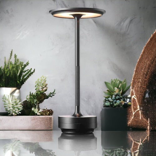 Lampa Stołowa LED Bezprzewodowa z Inteligentnym Sterowaniem – Czarna Lampa Stołowa do Salonu, 3 Poziomy Jasności 2