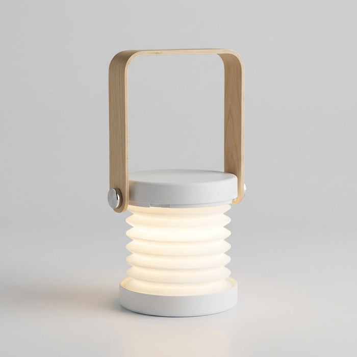 Lampa stołowa bezprzewodowa LED z dotykowym sterowaniem, nowoczesny design w drewnie i metalu, 0