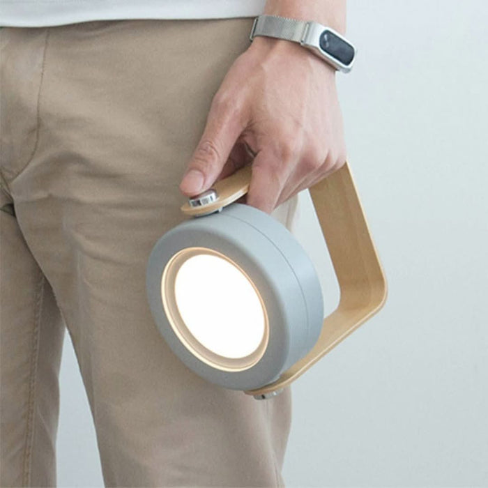 Lampa stołowa bezprzewodowa LED z dotykowym sterowaniem, nowoczesny design w drewnie i metalu, 4