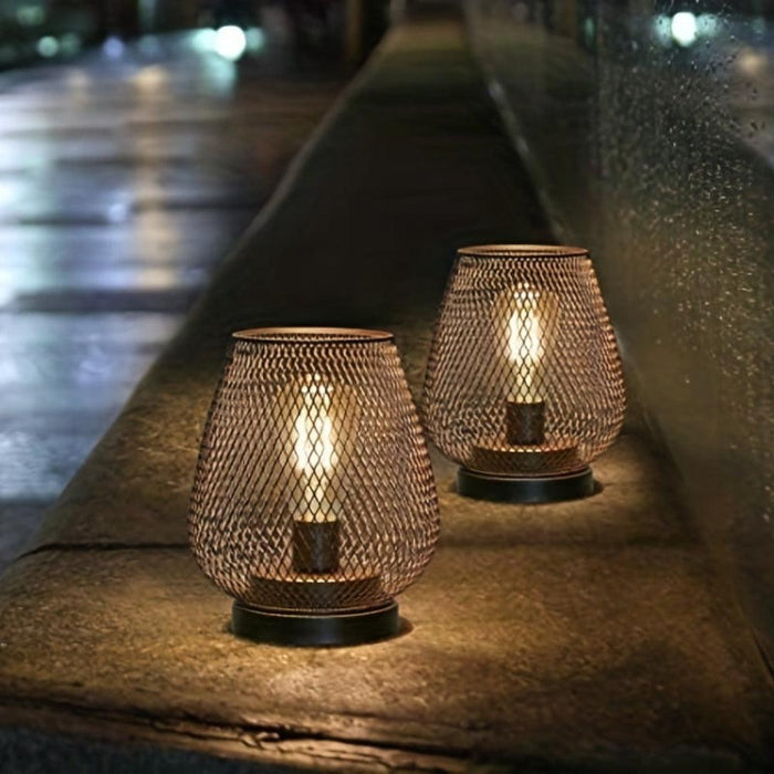 Lampa stołowa bezprzewodowa LED z ciepłym światłem, zestaw 2 sztuk z siateczkowym 4