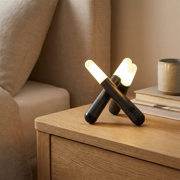 Lampa stołowa bezprzewodowa z regulowanym oświetleniem dotykowym, nowoczesny design z trzema gł 0