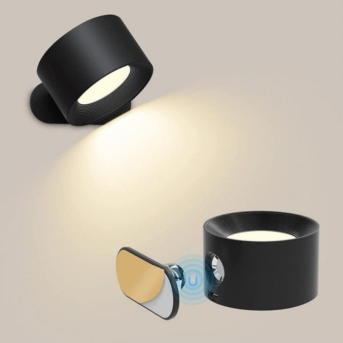 Bezprzewodowa lampa ścienna z obrotem 360° i ściemnialną diodą LED – akumulatorowa, minimalistyczna konstrukcja 5