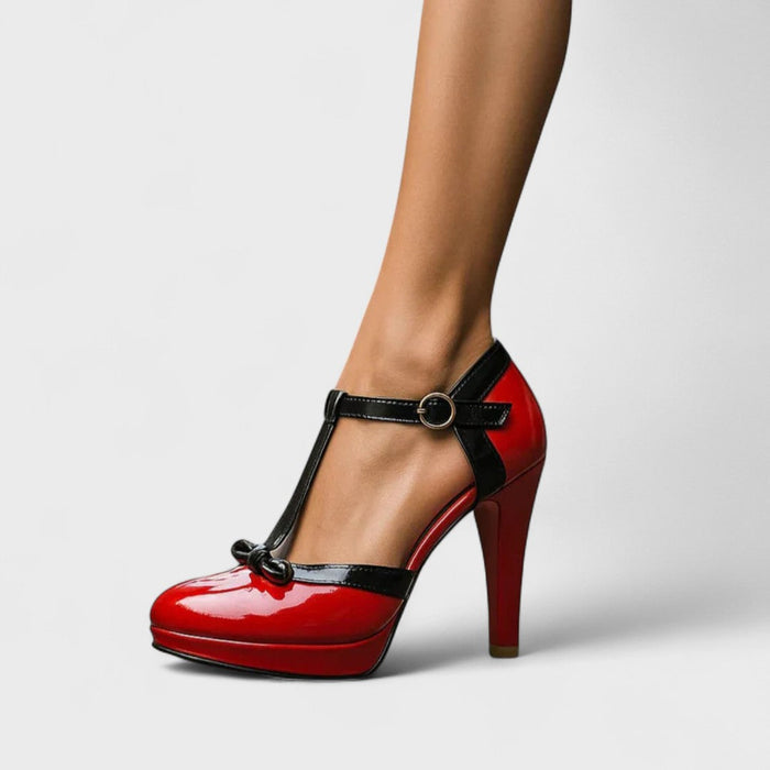 Ortopedyczne buty damskie na obcasie z wyściełaną wkładką i solidnym obcasem – nowoczesny, elegancki design 4