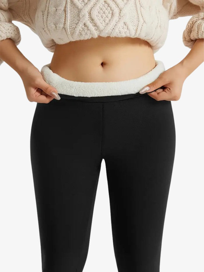 Ciepłe Legginsy Sportowe Damskie z Wysokim Stanem – Polarowe Legginsy Termiczne na Zimowe Aktywności 0