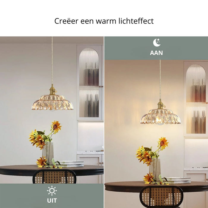 Lampa Wisząca Aurelia Blask z Drewna i Szkła do Salonu, Kuchni i Jadalni – Idealna Lampa Nad Stół, 20-25 cm 4