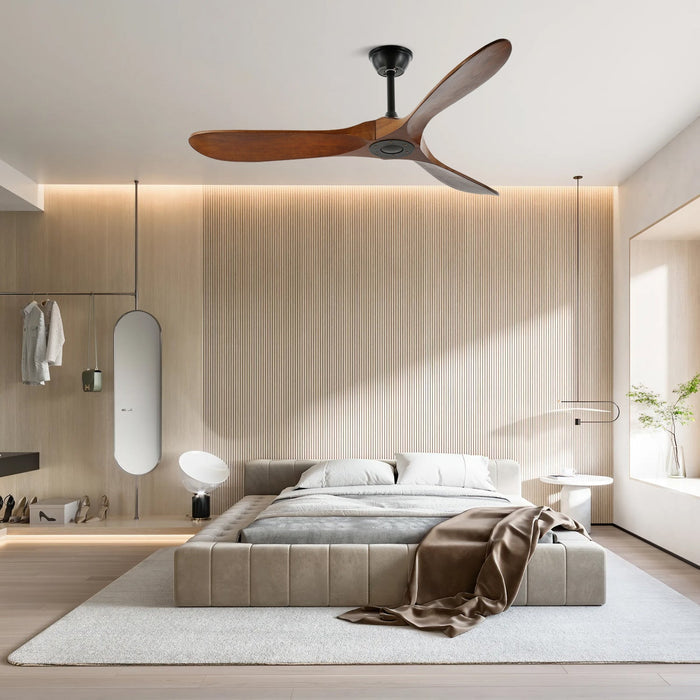 Drewniany Wentylator Sufitowy z Metalową Ramą i Pilotem – Elegancki Design 6