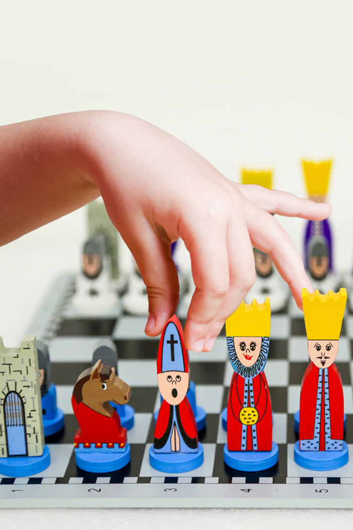 Drewniane Szachy Dla Dzieci 30x30 cm – Edukacyjne Narzędzie Rozwijające Myślenie Strategiczne 3