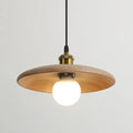 Drewniana Lampa Wisząca LED – Nowoczesny Design z Witrażem 0