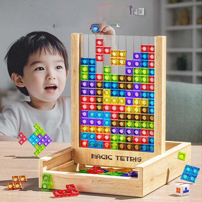 Drewniana gra planszowa Tetris – Ekologiczna gra logiczna dla całej rodziny 1