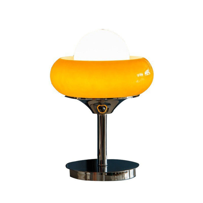 Żółta Szklana Lampa Stołowa Bauhaus z Minimalistyczną Podstawą – Lampy Stołowe do Salonów i Wnętrz 5